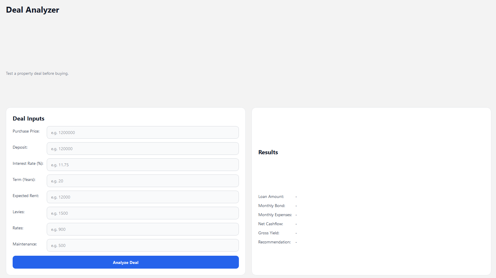 RentLedgerPro deal analyzer